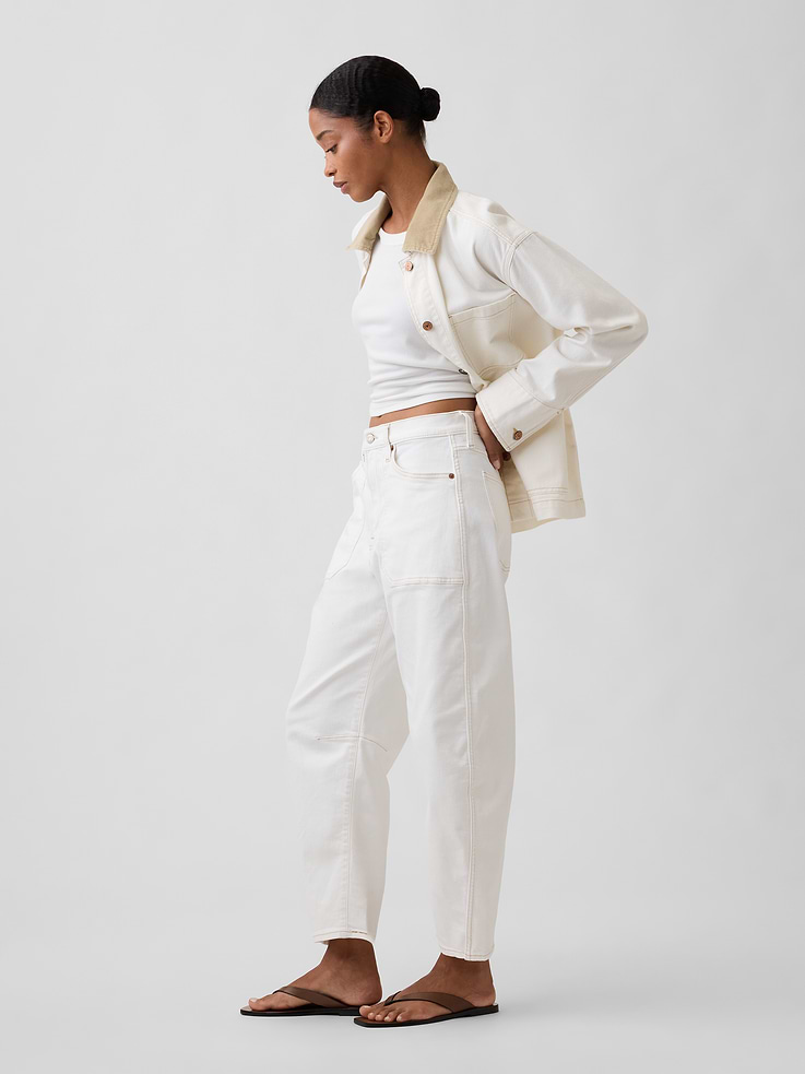 Image number 3 showing, High Rise Barrel Jeans