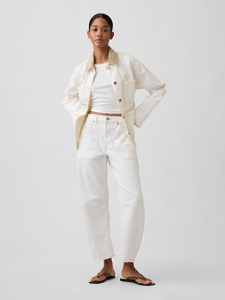 Image number 1 showing, High Rise Barrel Jeans