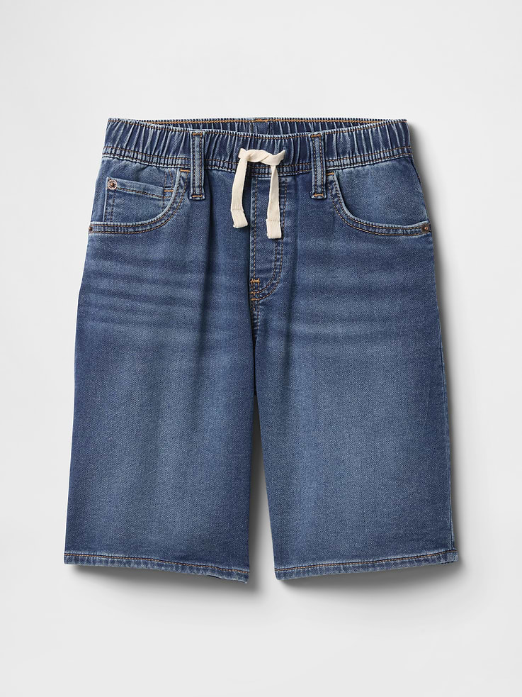 Image 1 of 3, This product is made with/contains 20% recycled contents. Compared to virgin materials, using recycled materials helps reduce resource use and waste., This product is part of our water-saving Washwell program. Compared with conventional wash methods, Washwell uses at least 20% less water., Soft, low-stretch denim., Medium indigo wash with fading and whiskering., Drawcord ties at elasticized waist, faux fly., Classic five-pocket styling., Product #1173346
