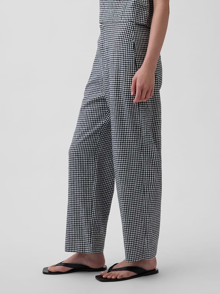 Image number 3 showing, Linen-Blend Relaxed Straight Ankle Pants