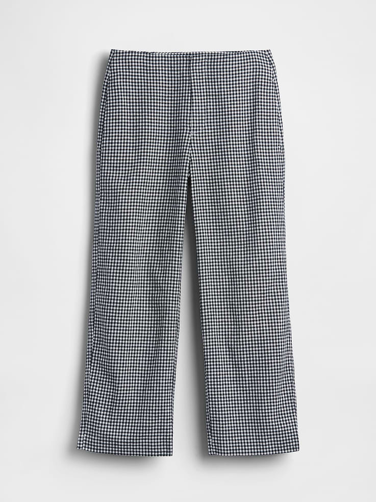 Image number 7 showing, Linen-Blend Relaxed Straight Ankle Pants