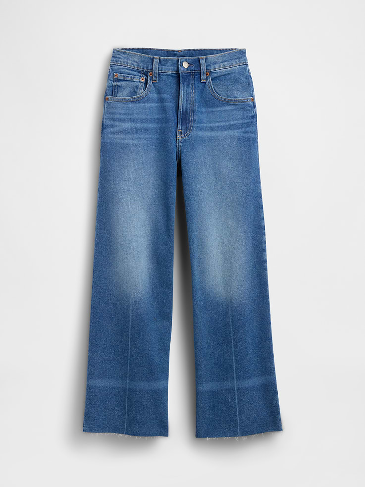 Image number 6 showing, High Rise Stride Wide-Leg Ankle Jeans