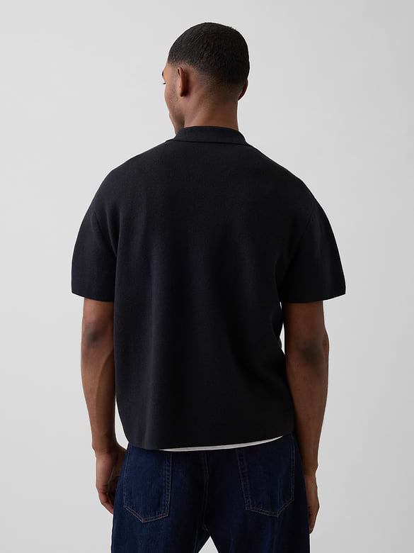 Oversized Quarter-Zip Pocket Polo Sweater