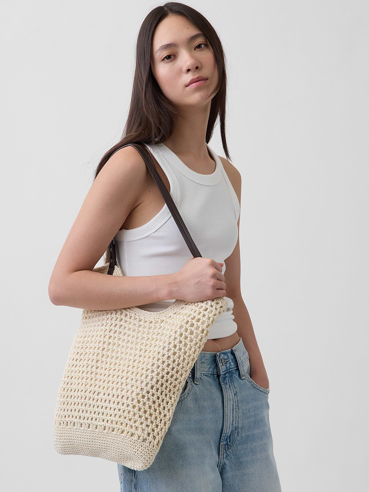 Image number 2 showing, Crochet Tote Bag