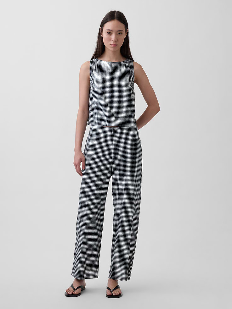 Image number 2 showing, Linen-Blend Crop Shell Tank Top