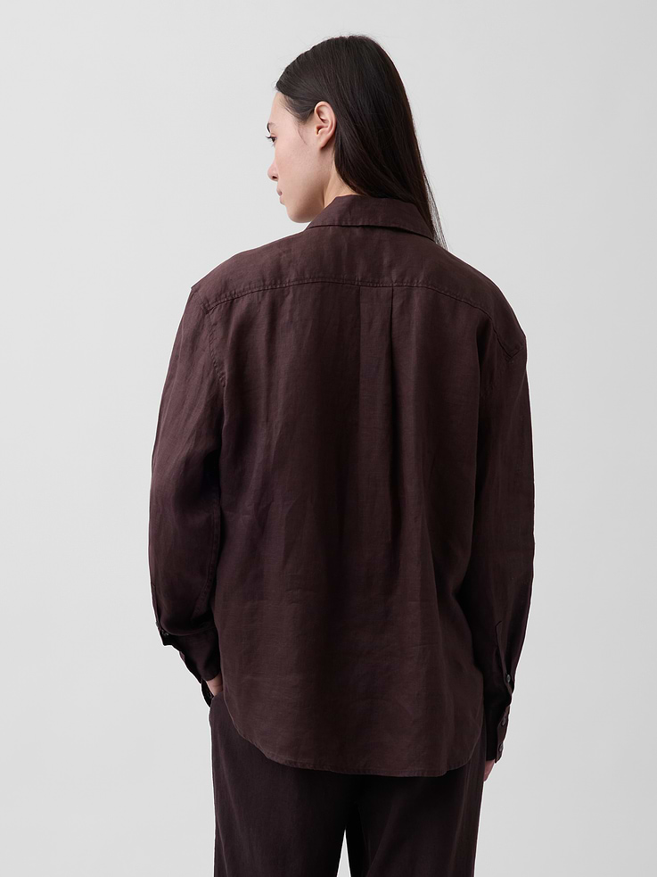 Image number 3 showing, 100% Linen Oversized Shirt
