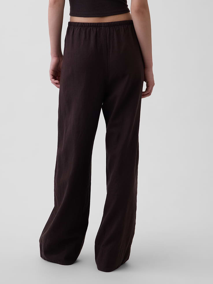Image number 4 showing, Linen-Blend Easy Wide-Leg Pants