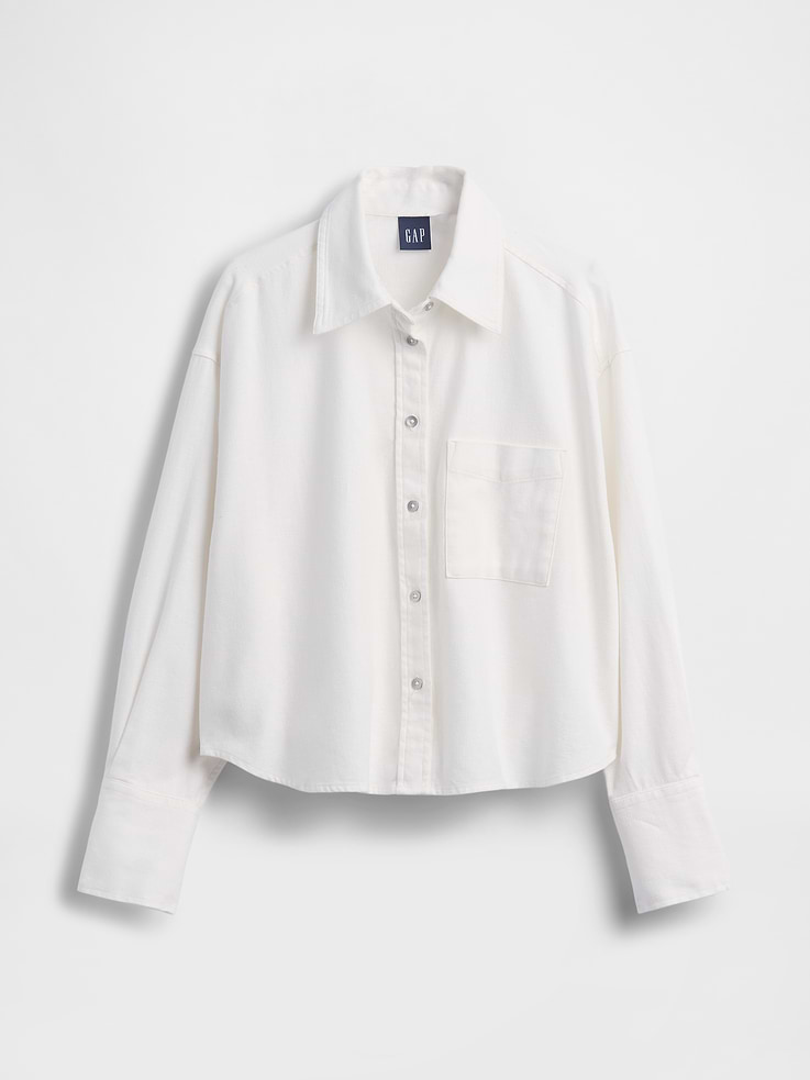 Image number 6 showing, Linen-Cotton Oversized Shirt