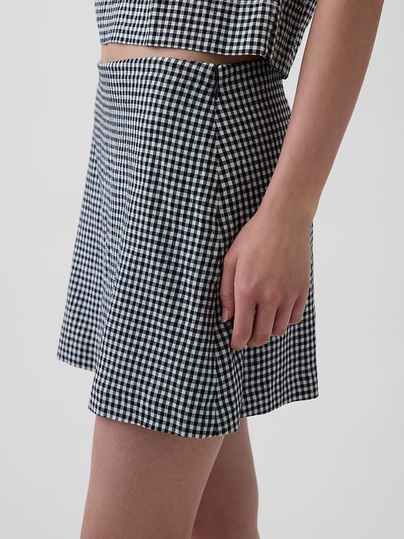 Linen-Blend Mini Skort