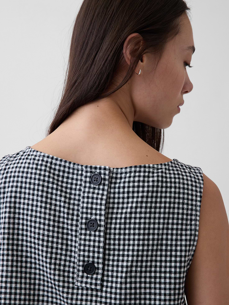 Image number 4 showing, Linen-Blend Crop Shell Tank Top
