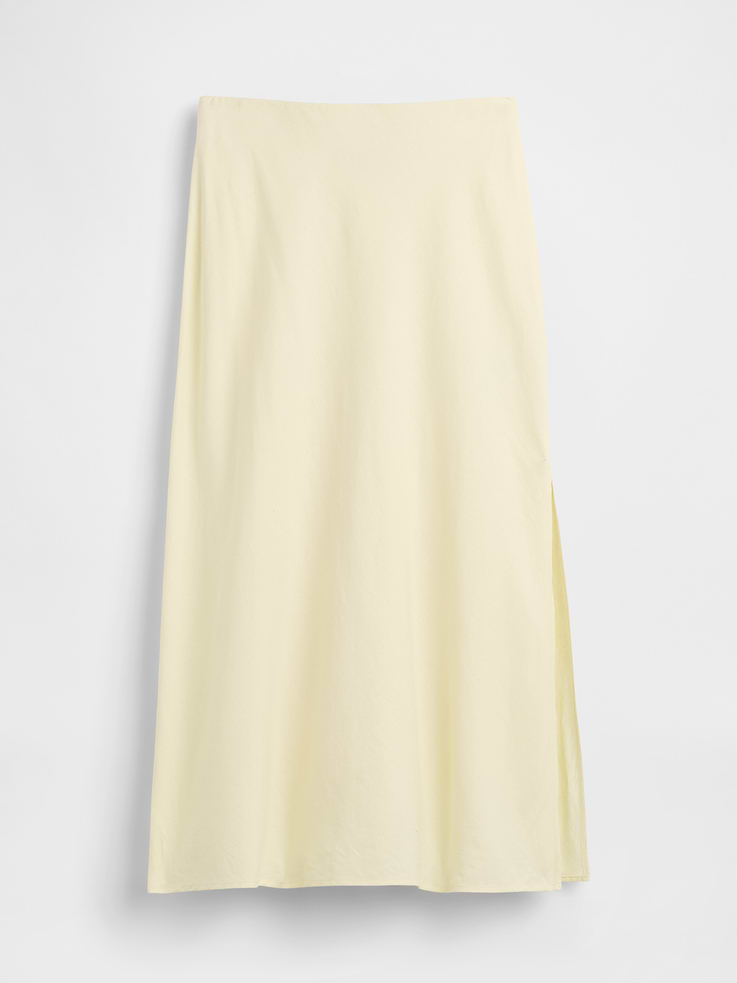 Image number 5 showing, Linen-Blend Maxi Slip Skirt