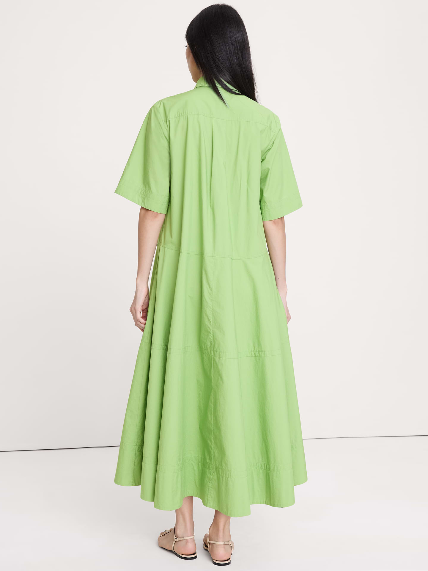 Image number 4 showing, Cotton Poplin Trapeze Maxi Shirt Dress