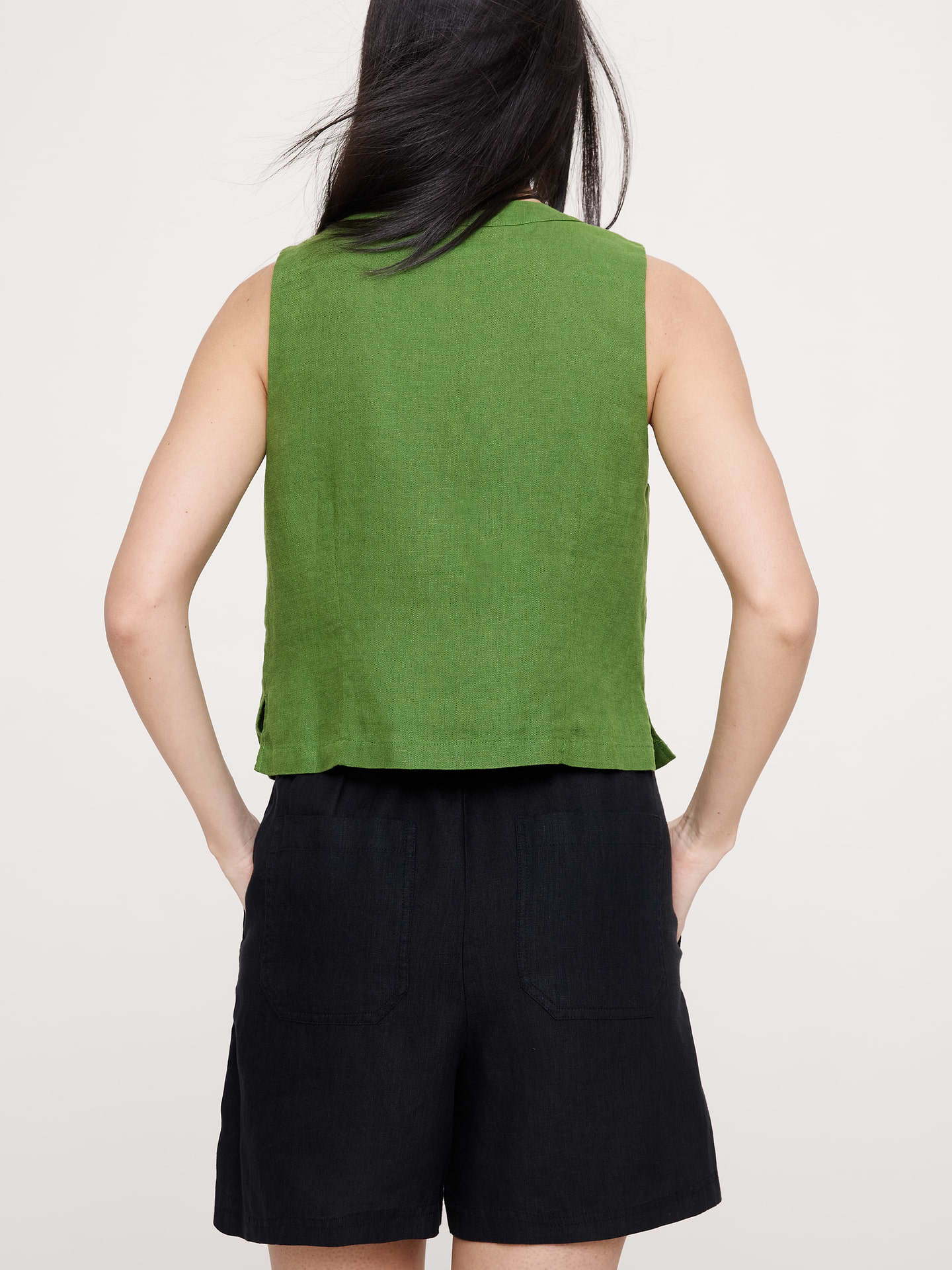 Image number 7 showing, Linen Lace-Trim Vest