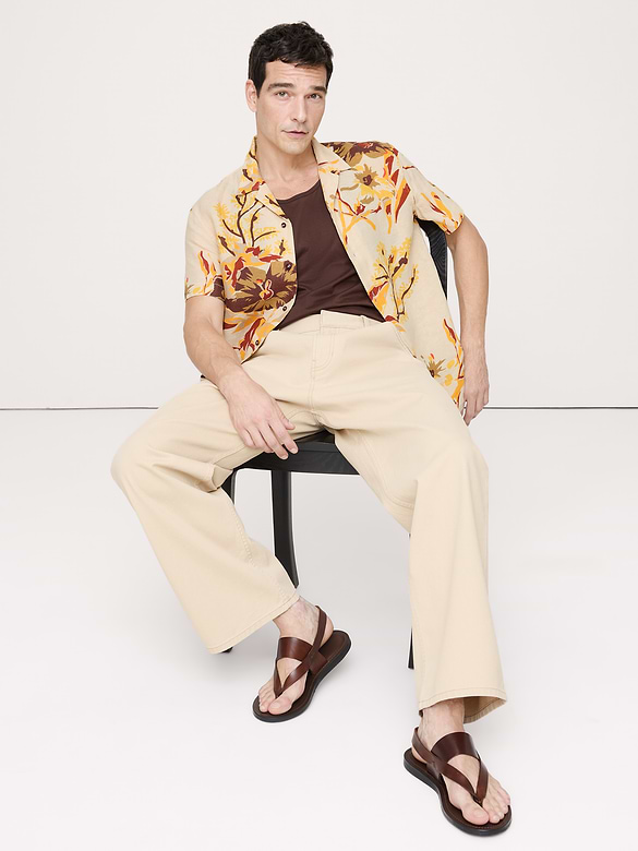 Standard-Fit Linen Resort Shirt