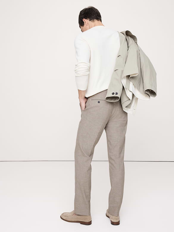 Pantalon habillé infroissable à coupe étroite