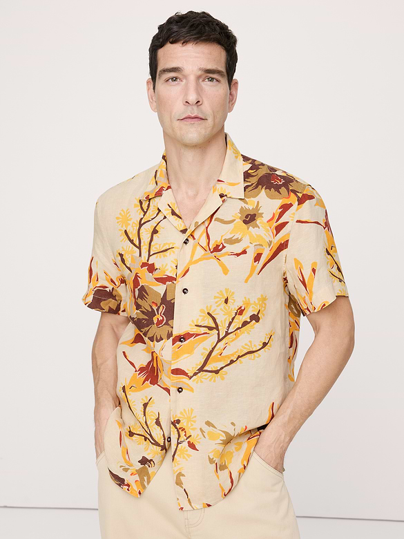 Standard-Fit Linen Resort Shirt