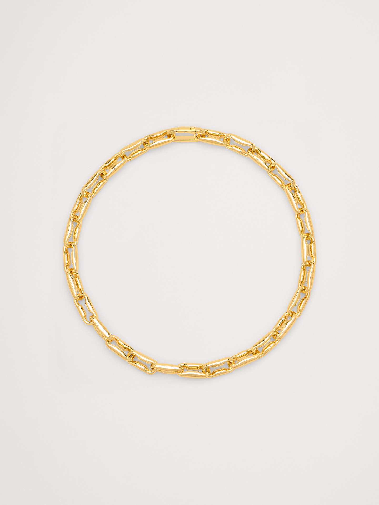 Image 1 of 3, Named for the street in New York City, this chunky chain necklace brings the cool-girl vibes with a squared oval link shape--crafted in 14K-gold plated brass., Martha Calvo: Miami-based jewelry brand known for bold chains, freshwater pearls, and playful, high-impact pieces made by hand. Designed to be mixed, matched, and enjoyed., 14k-gold plated brass., Lobster clasp., Product #899762