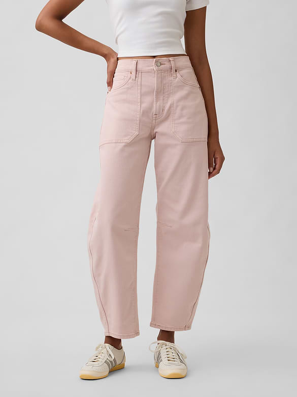 High Rise Barrel Jeans