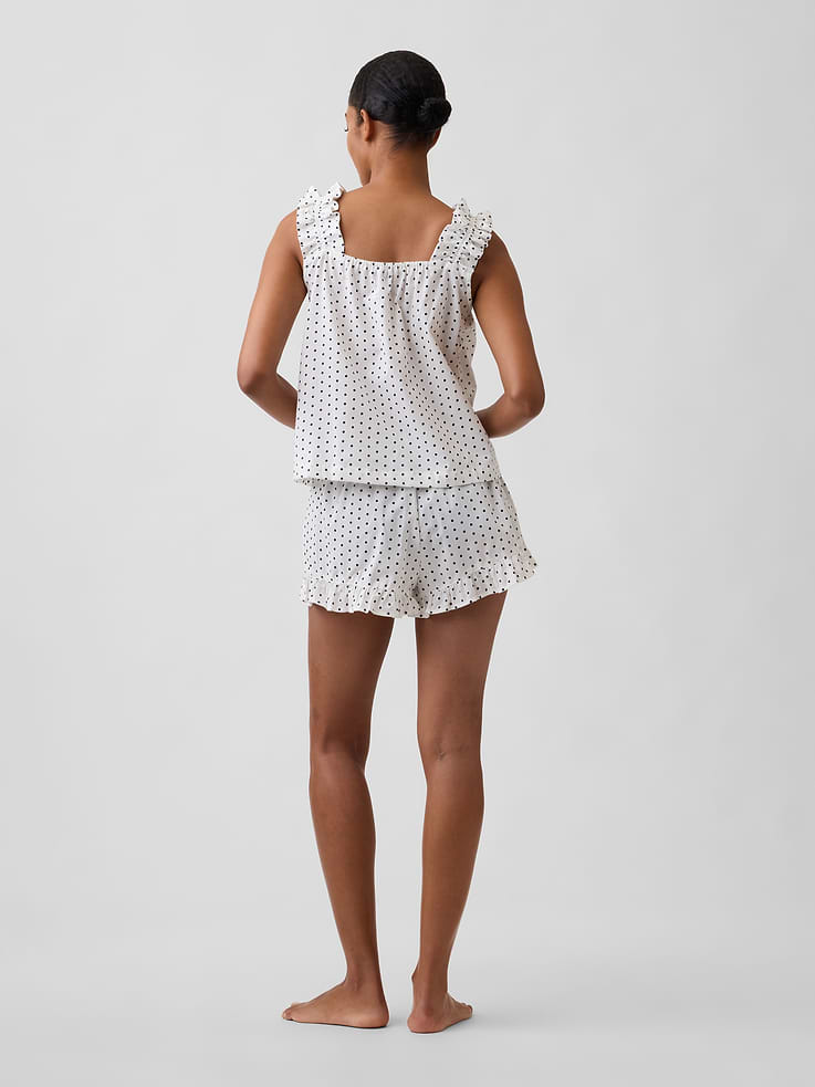 Image number 2 showing, Ruffle Poplin PJ Shorts