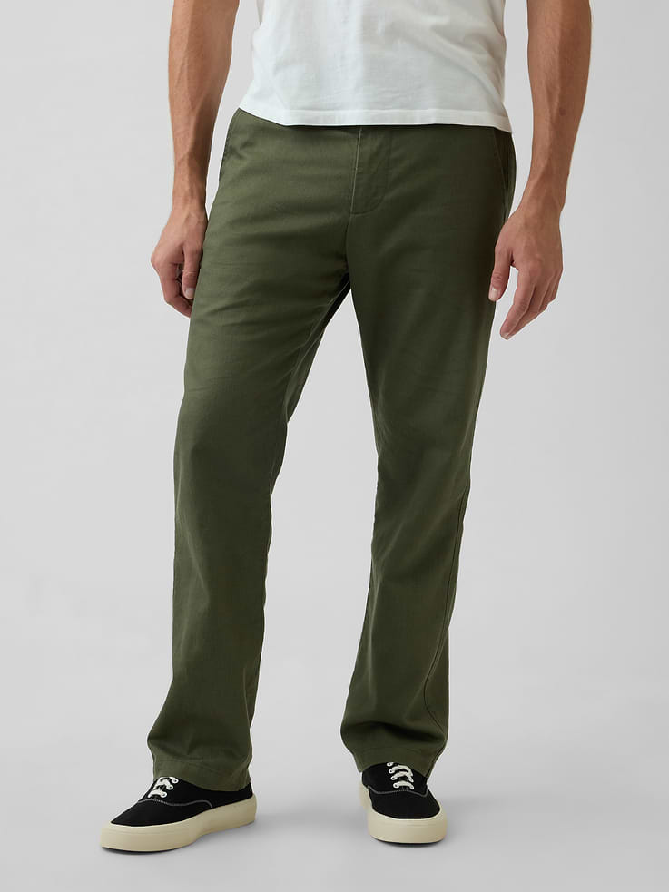 Image number 2 showing, Linen-Cotton Relaxed Straight Trousers