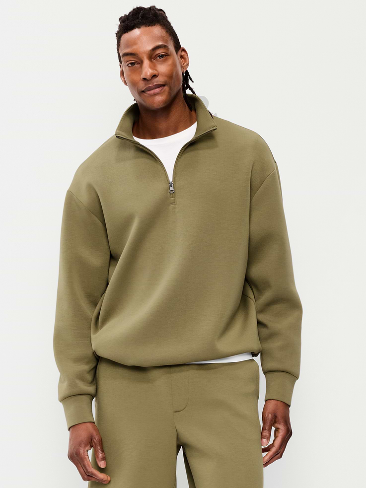 Image number 1 showing, Bounce Fleece Oversized Quarter-Zip Pullover