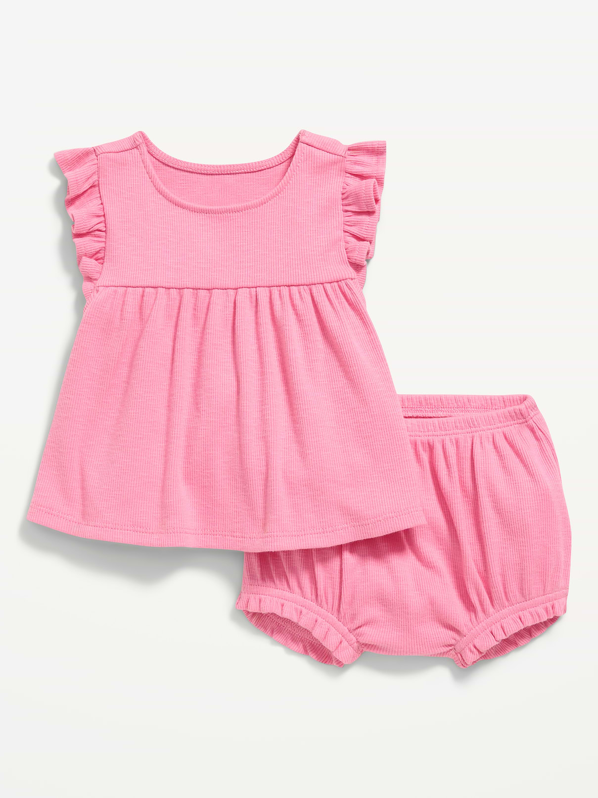 Image number 2 showing, Ribbed Flutter-Sleeve Top and Shorts Set for Baby