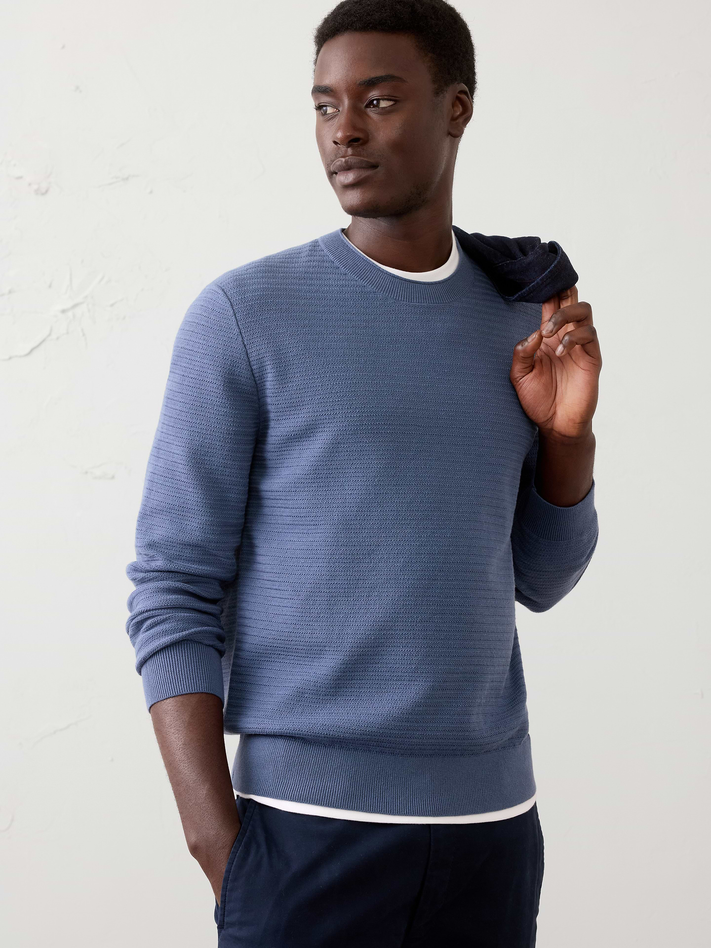 Image number 1 showing, Textured Crew-Neck Sweater