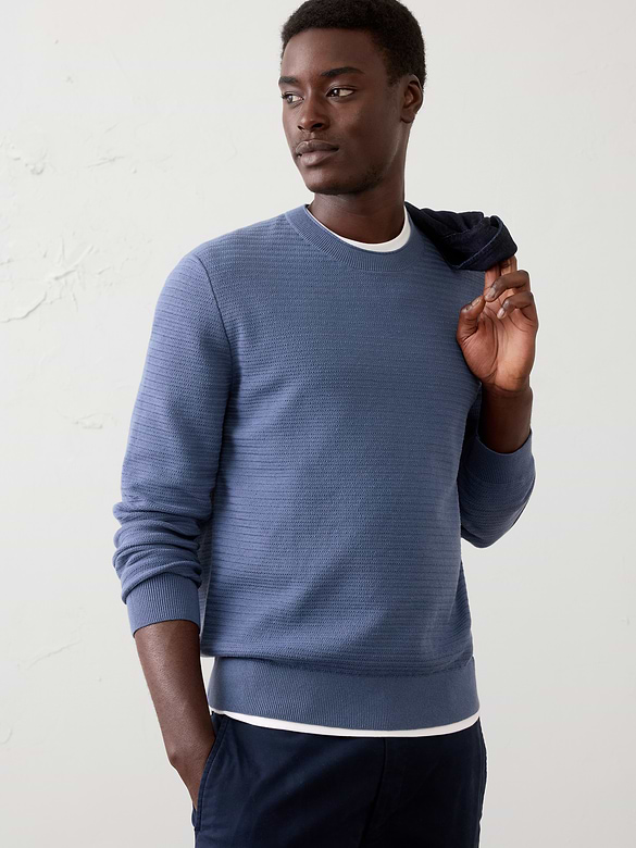 Textured Crew-Neck Sweater