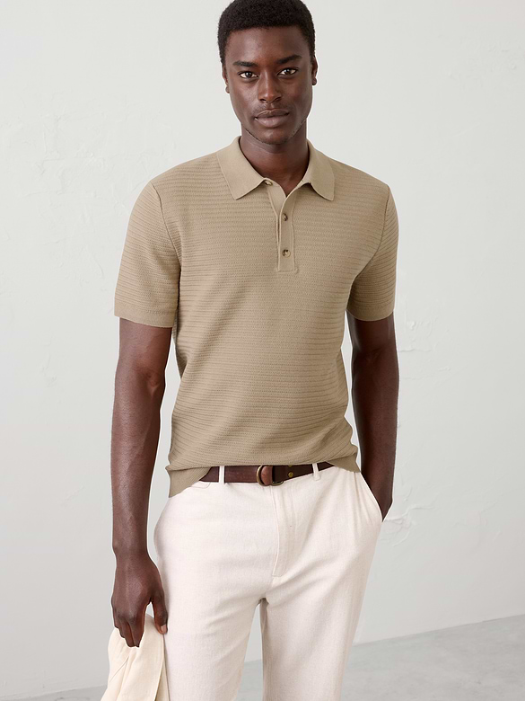 Refined Textured Sweater Polo