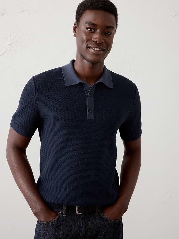 Refined Textured Sweater Polo
