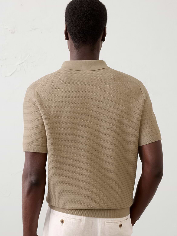 Refined Textured Sweater Polo