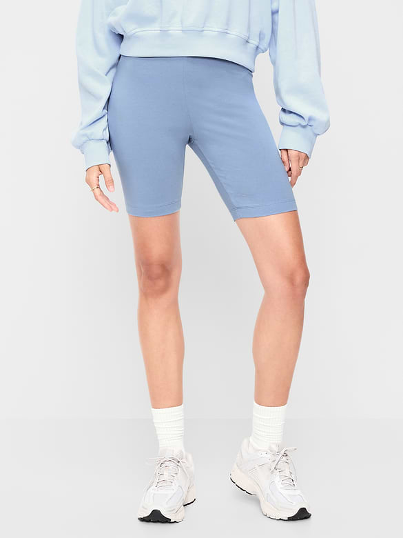 Cuissard en jersey à taille haute, entrejambe de 8 cm
