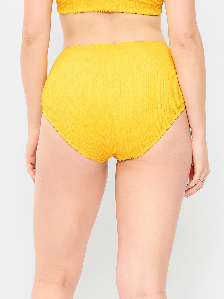 L'image numéro 6 présente Culotte de bikini côtelée à taille haute