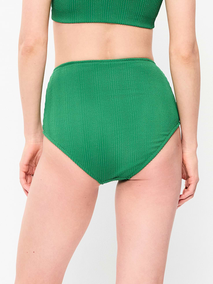L'image numéro 2 présente Culotte de bikini côtelée à taille haute
