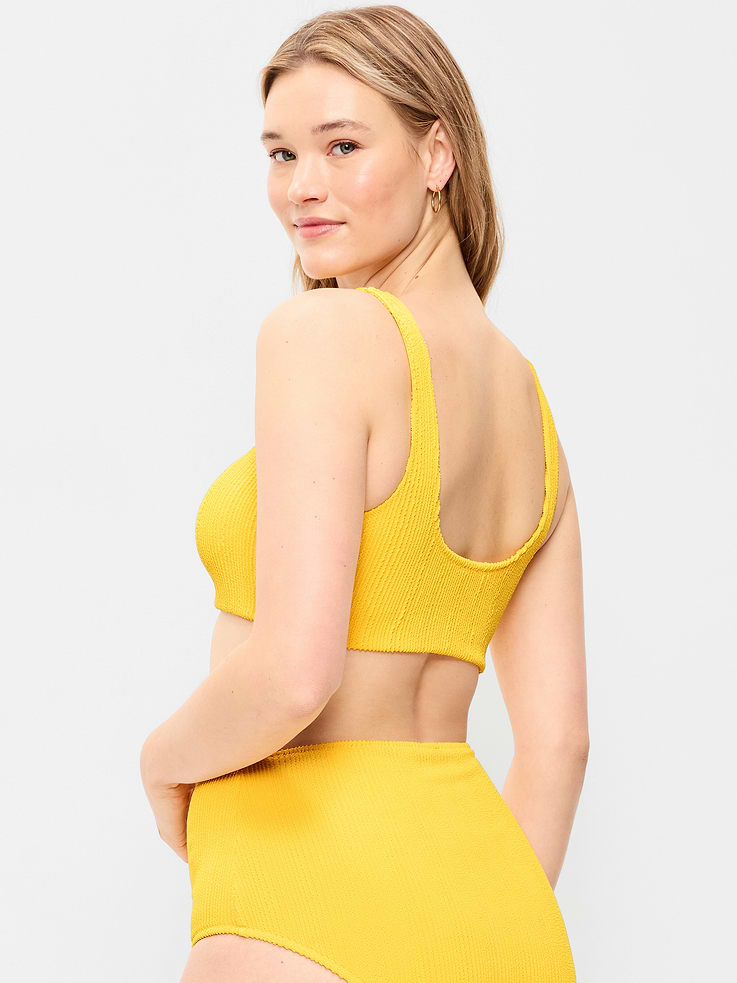 Image 5 of 8, Ribbed Scoop-Neck Swim Top