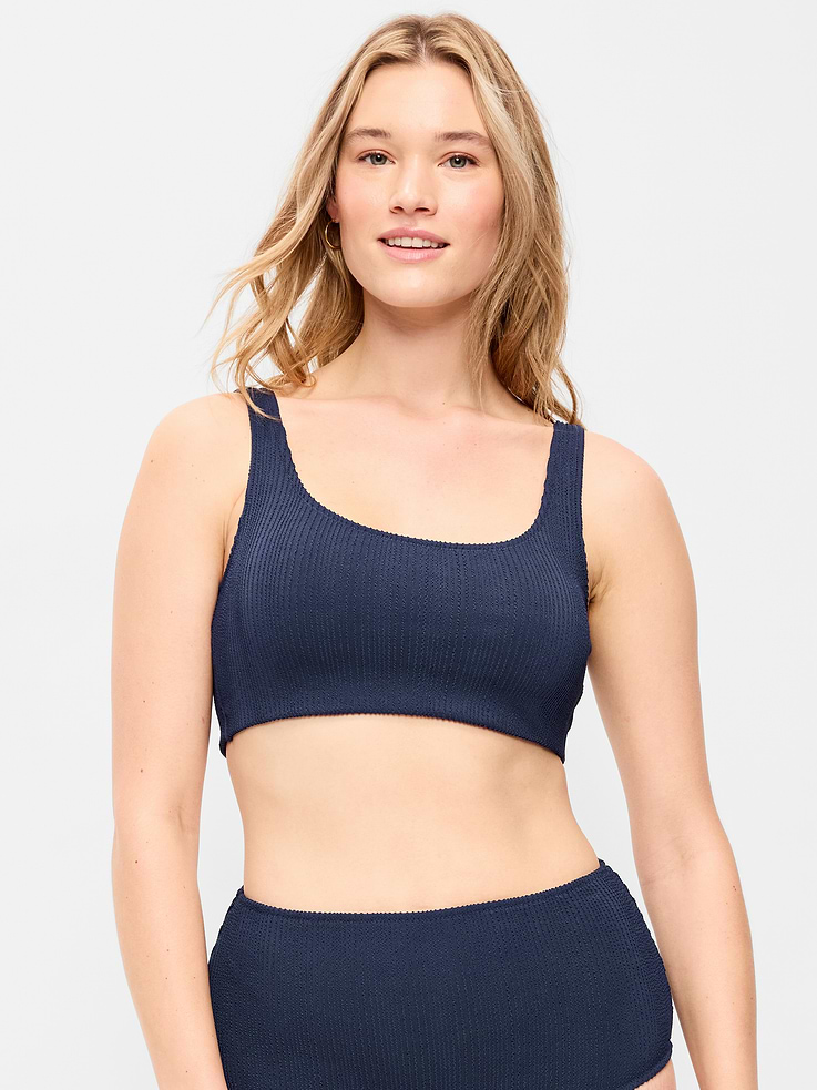 Image number 5 showing, Ribbed Scoop-Neck Swim Top