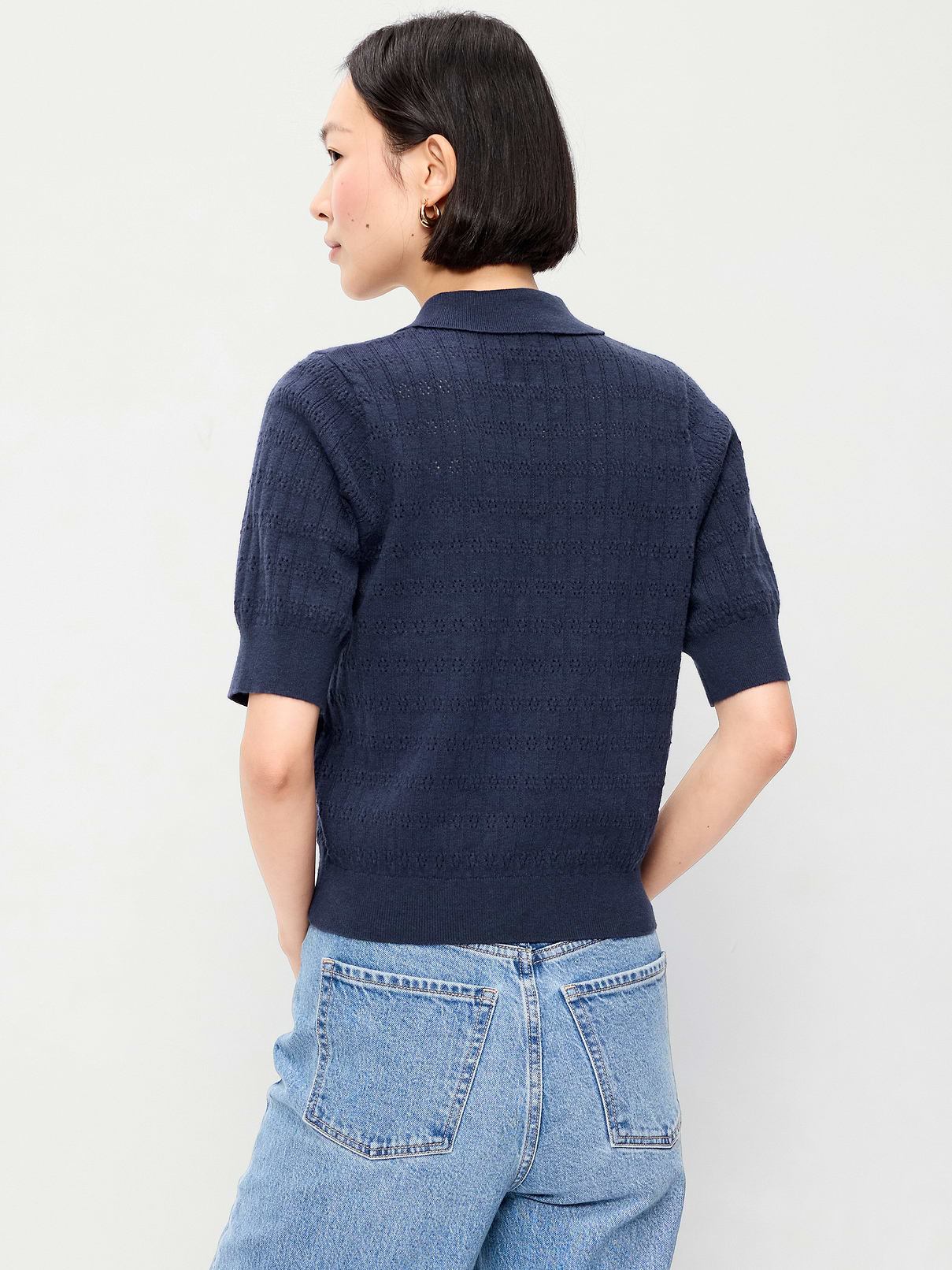 Image number 2 showing, SoSoft Lite Short-Sleeve Pointelle Cropped Polo