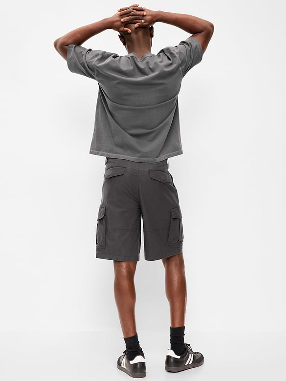 90's Loose Lived-In Cargo Shorts -- 10-inch inseam
