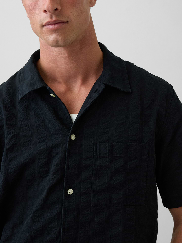 Image number 4 showing, Dobby Relaxed Straight-Hem Shirt