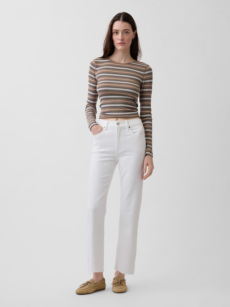 Image number 1 showing, High Rise ’90s Slim Straight Crop Jeans