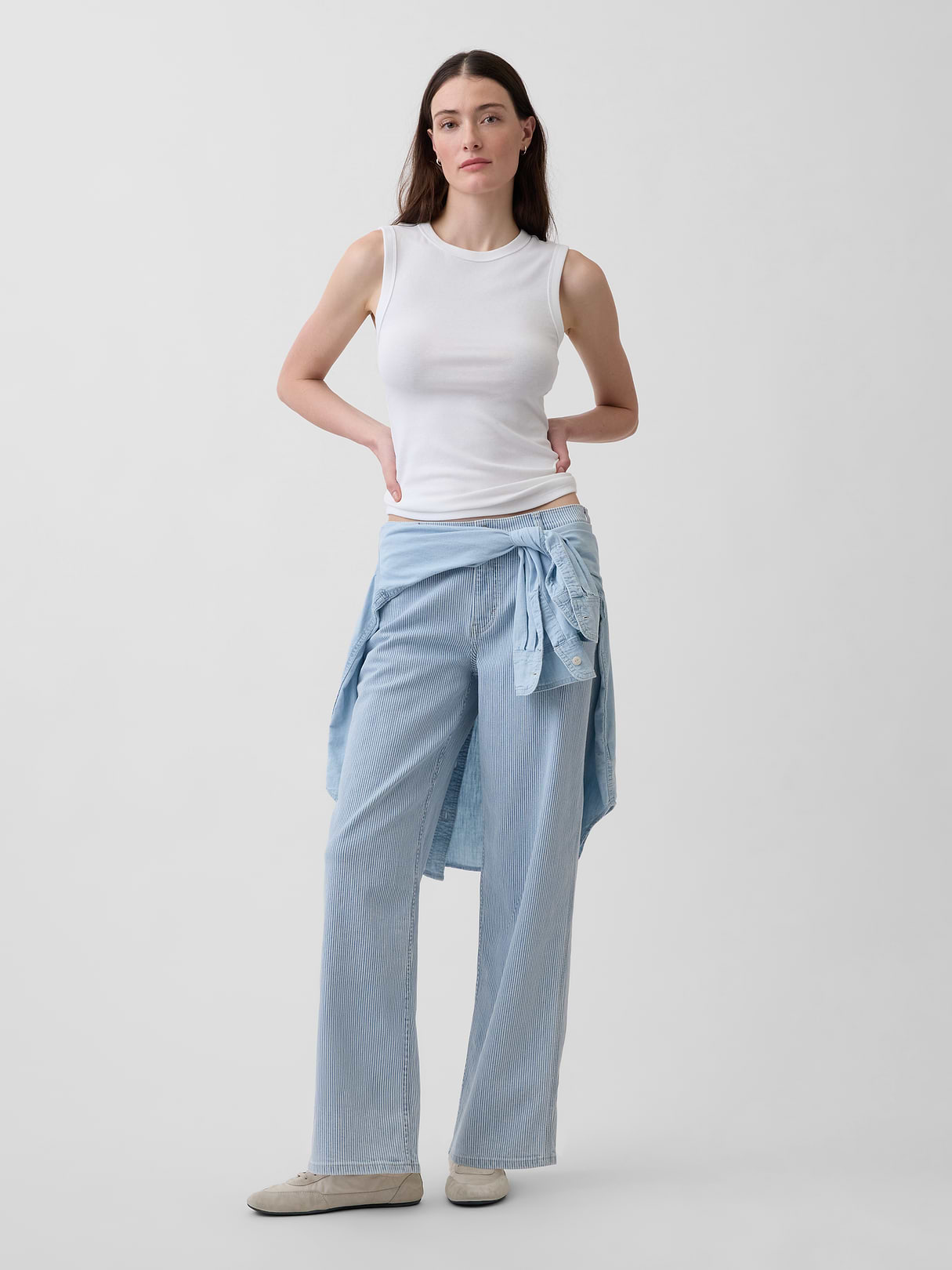 Low Rise '90s Loose Jeans - Blue railroad stripe by Gap