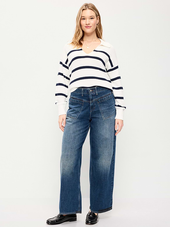 High-Waisted Baggy Wide-Leg Jeans