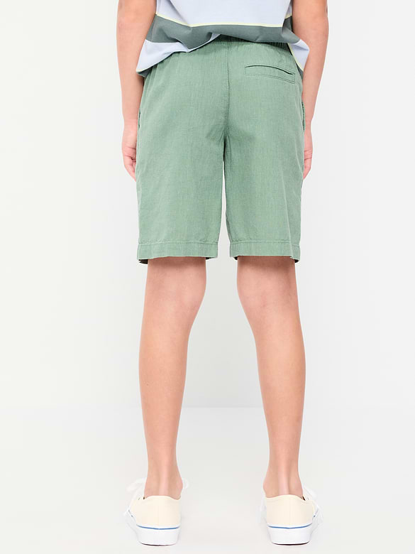 Knee Length Linen-Blend Dock Shorts for Boys