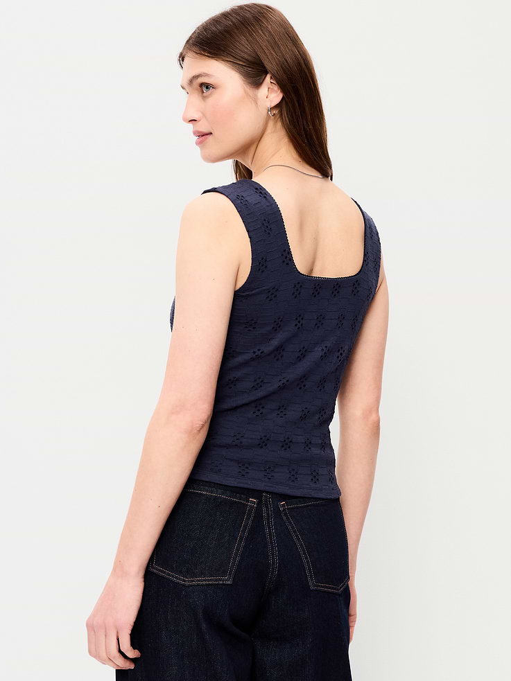 L'image numéro 2 présente Camisole à broderie anglaise à corsage cousu