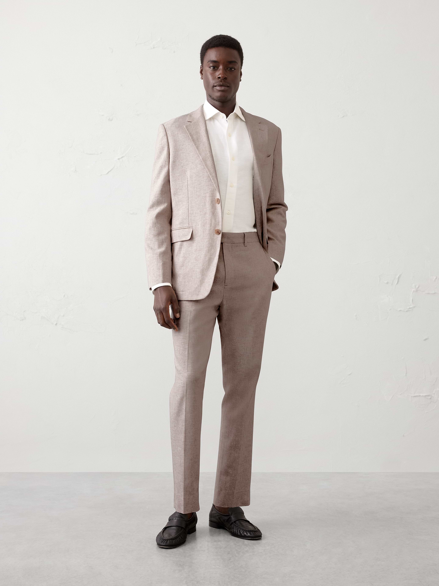 Image number 1 showing, Linen-Blend Herringbone Suit Trouser