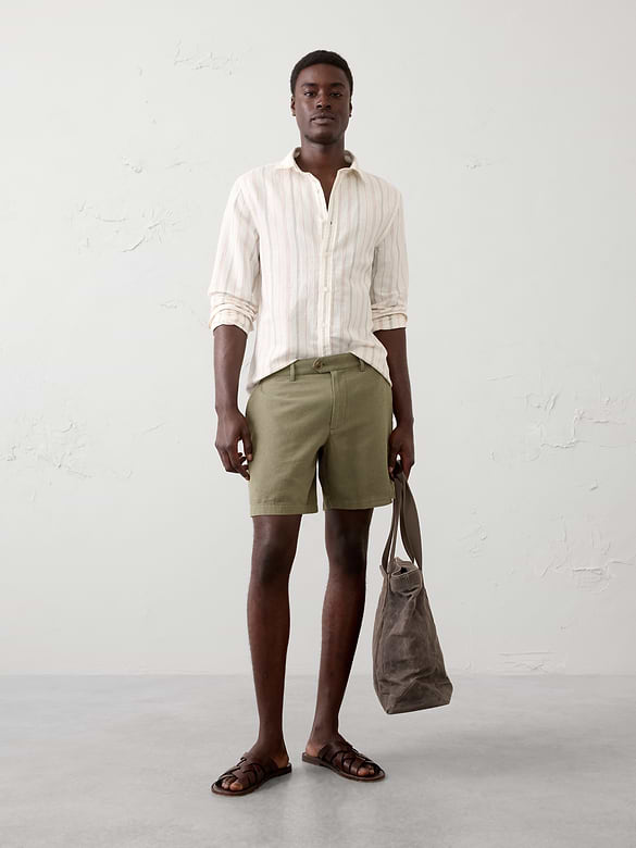 Standard-Fit 7" Linen-Blend Short