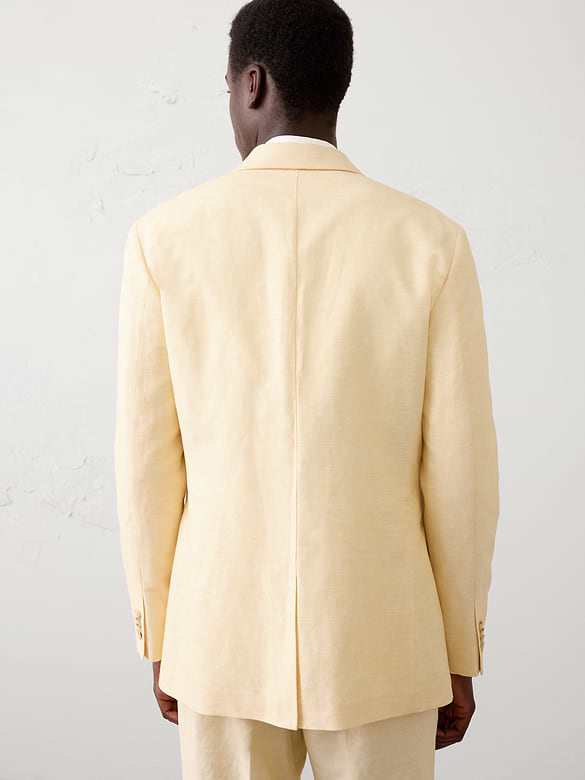 Linen-Blend Suit Jacket