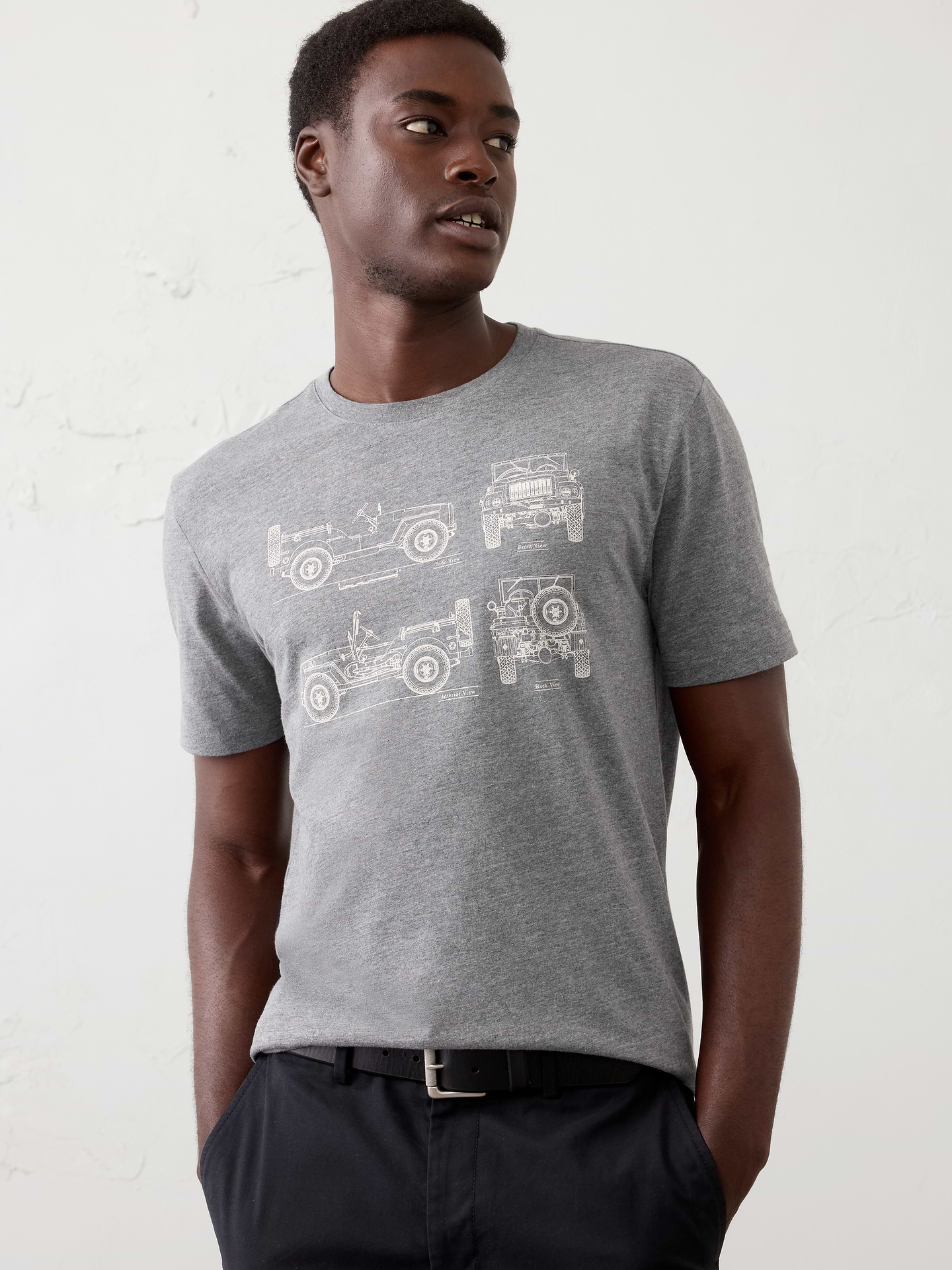 Image 1 of 8, In efforts to lower our environmental impact, we consciously crafted this T-shirt using cotton and recycled fibers made from 6 post-consumer plastic bottles., Crew neck. Short sleeves., Straight hem., Made exclusively for Banana Republic Factory., Product #858297