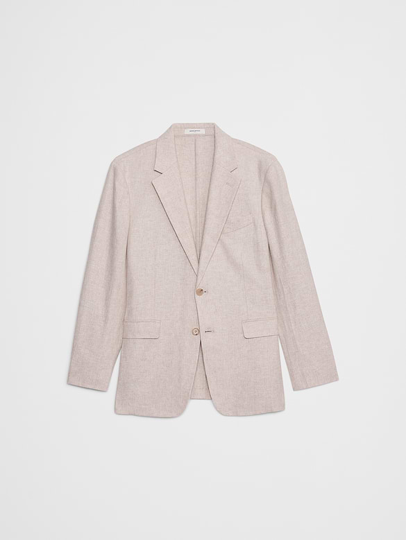 Linen-Blend Herringbone Suit Jacket