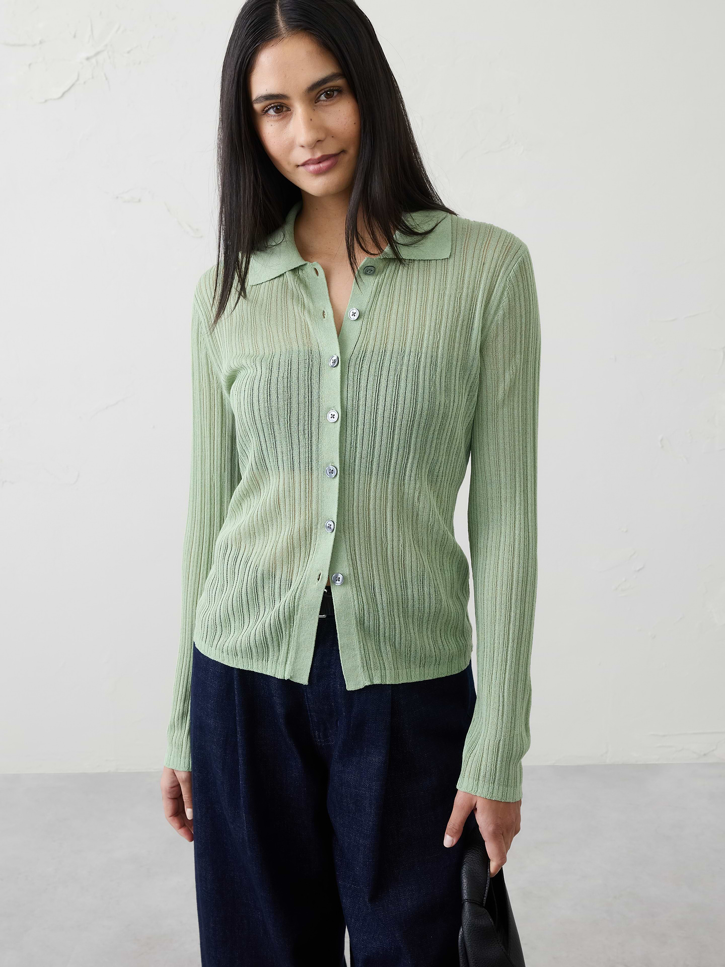 Image number 1 showing, Sheer Cardigan Sweater